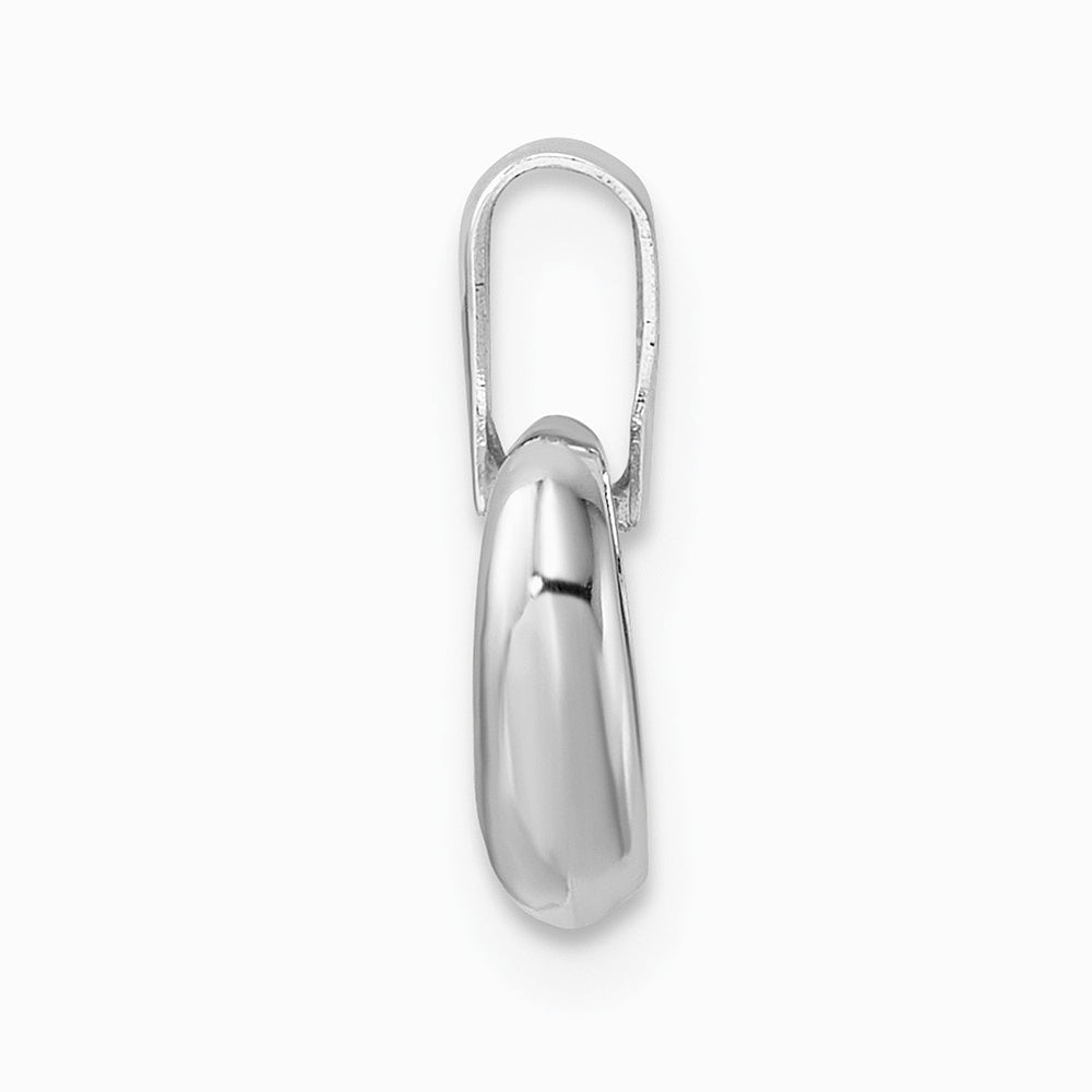 14K White Gold 3D CZ Heart Pendant - Product Photo
