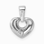 14K White Gold 3D CZ Heart Pendant - Product Photo