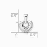 14K White Gold 3D CZ Heart Pendant - Product Photo