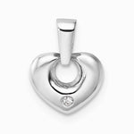 14K White Gold 3D CZ Heart Pendant - Product Photo