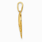 10K / 14K Yellow Gold Polished Heart with Paw Print Pendant - Product Photo