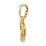 10K / 14K Yellow Gold Blue CZ Eye Pendant - Product Photo