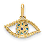 10K / 14K Yellow Gold Blue CZ Eye Pendant - Product Photo
