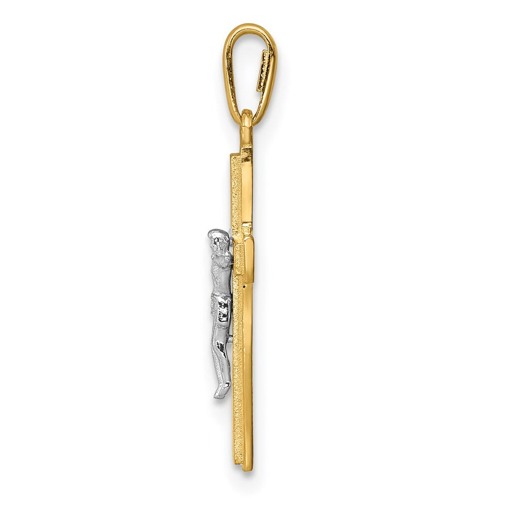 14K Two-tone Crucifix Pendant - Product Photo