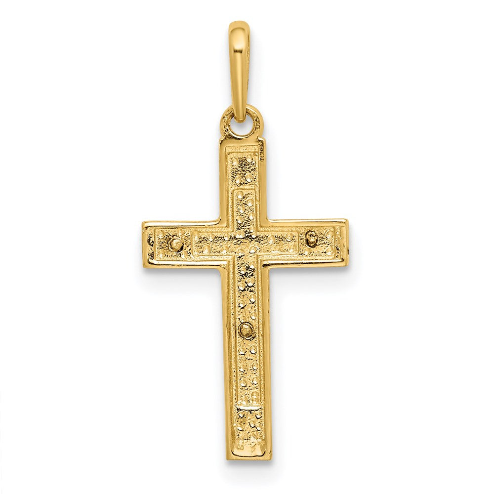 14K Two-tone Crucifix Pendant - Product Photo