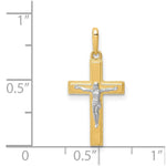 14K Two-tone Crucifix Pendant - Product Photo
