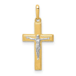14K Two-tone Crucifix Pendant - Product Photo