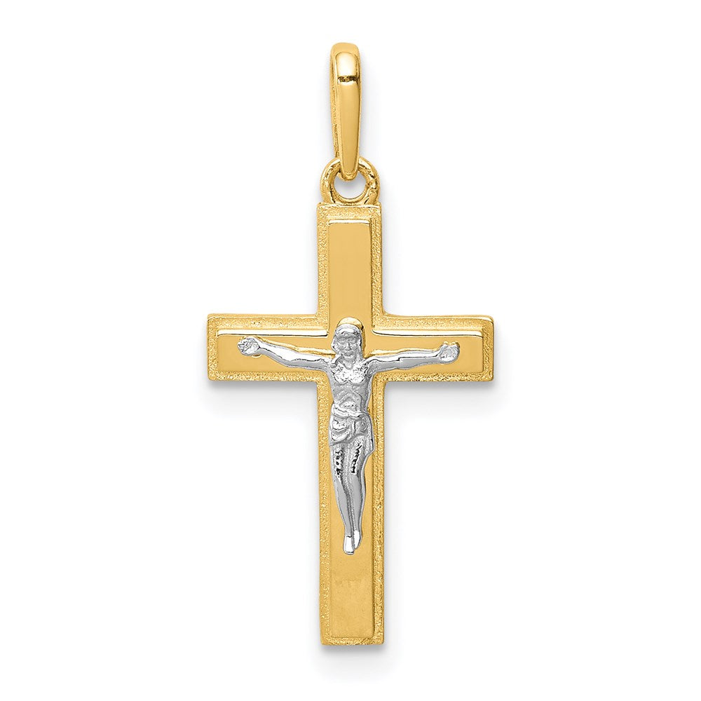 14K Two-tone Crucifix Pendant - Product Photo