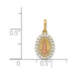14K Two-tone Our Lady of Guadalupe CZ Pendant - Product Photo