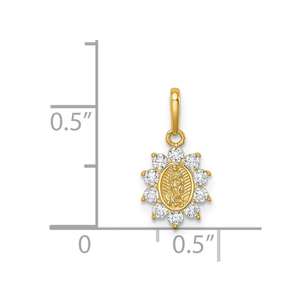 14K Our Lady of Guadalupe CZ Pendant - Product Photo