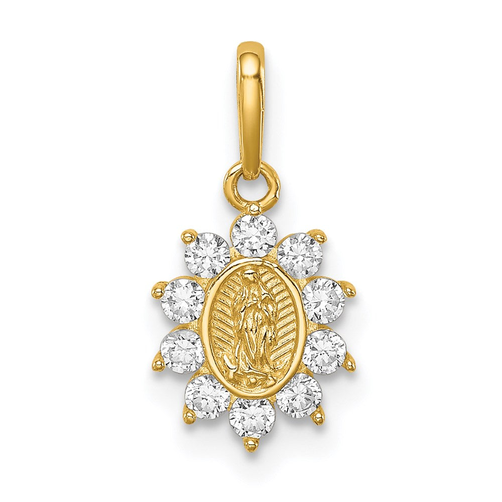 14K Our Lady of Guadalupe CZ Pendant - Product Photo