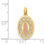 14K Two-tone Our Lady of Guadalupe Pendant - Product Photo