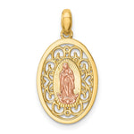 14K Two-tone Our Lady of Guadalupe Pendant - Product Photo