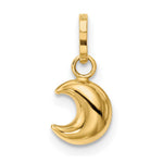 14k Polished Puffed Moon Charm - Product Photo