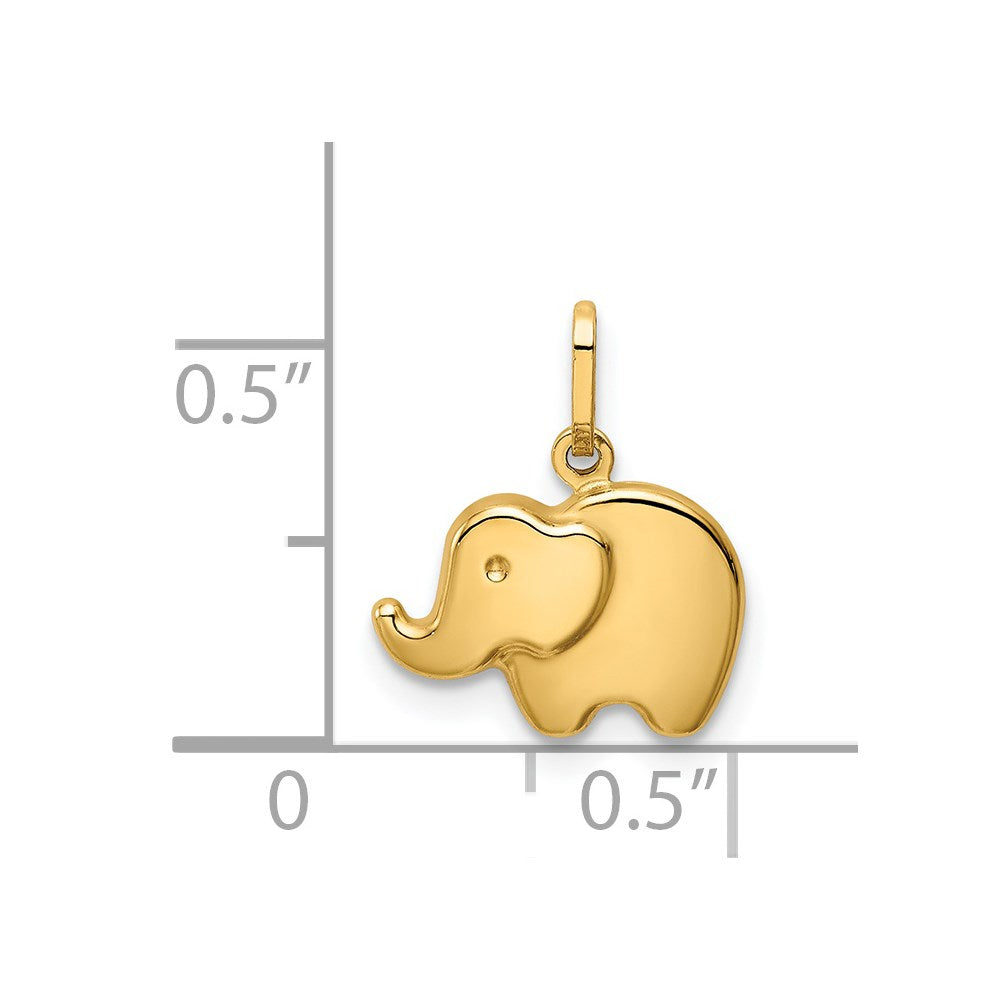 14k Polished Elephant Charm - Product Photo