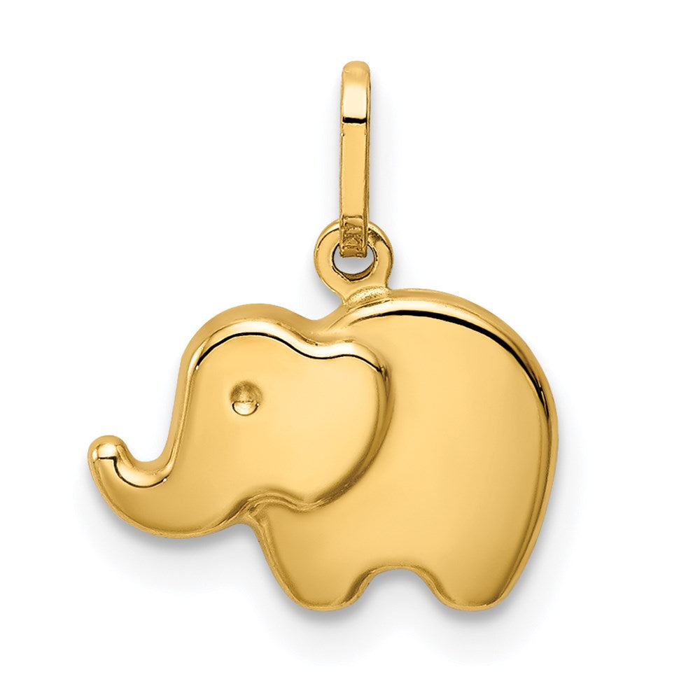 14K Yellow Gold Polished Elephant Charm