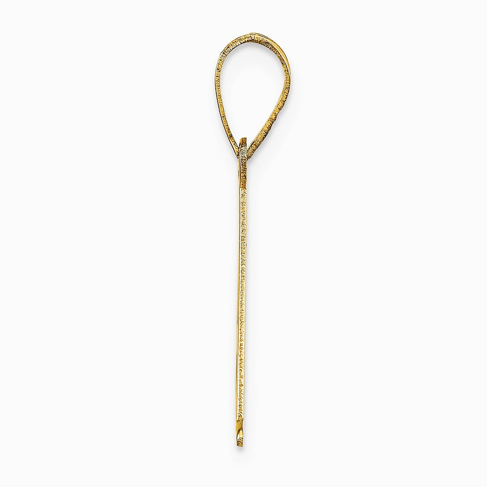 10K / 14K Yellow Gold Polished Etched Letter A Initial Pendant - Product Photo