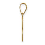 10K / 14K Yellow Gold Polished Etched Letter B Initial Pendant - Product Photo