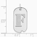14K White Gold 14kw Polished Letter F Initial Dog Tag Pendant - Product Photo