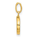 14K Yellow Gold Polished Black/White Enamel Yin and Yang Pendant - Product Photo