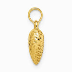 14K Yellow Gold Polished Diamond-cut Medium Puffed Heart Pendant - Product Photo