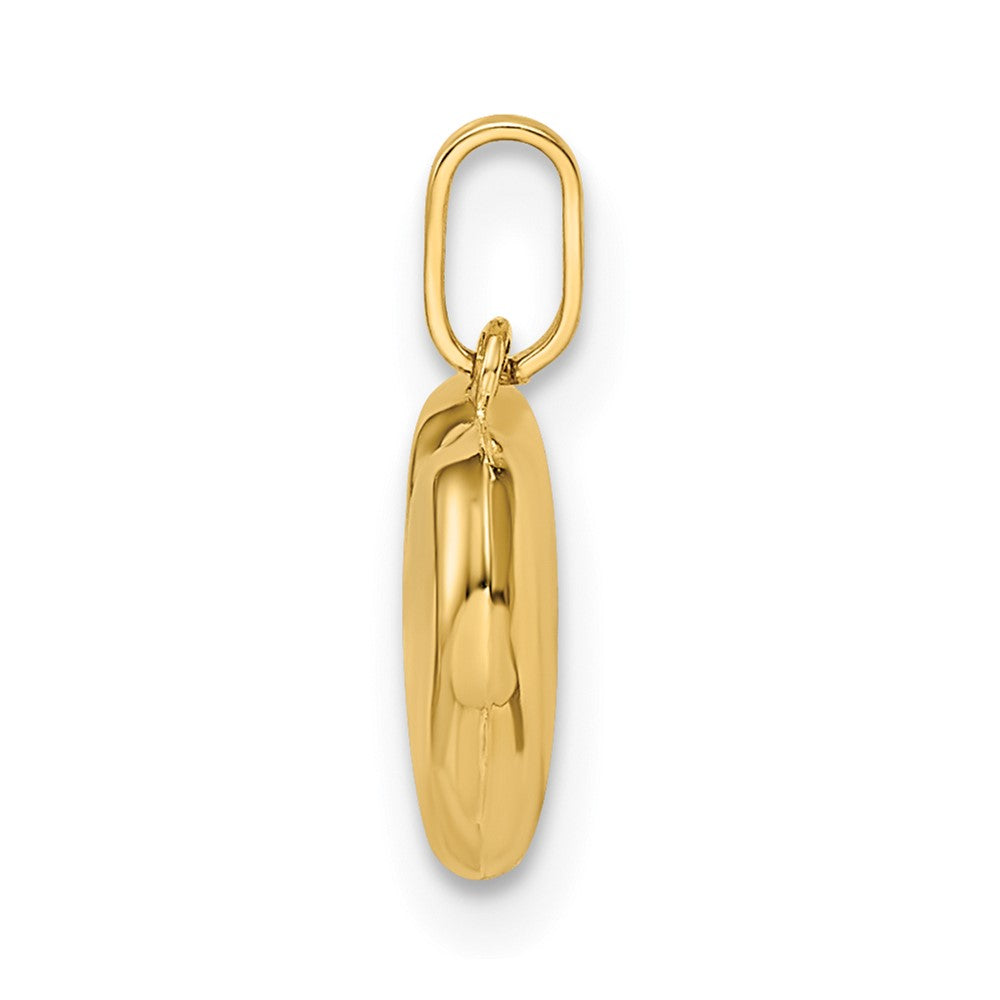14K Yellow Gold Polished Puffed Heart Pendant - Product Photo