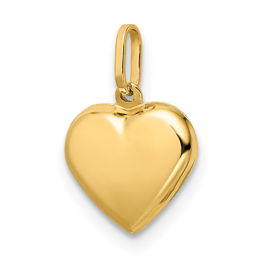 14K Yellow Gold Polished Puffed Heart Pendant - Product Photo