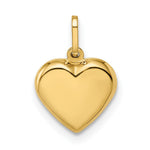 14K Yellow Gold Polished Puffed Heart Pendant - Product Photo