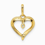 14K Yellow Gold CZ Heart Pendant - Product Photo
