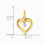 14K Yellow Gold CZ Heart Pendant - Product Photo
