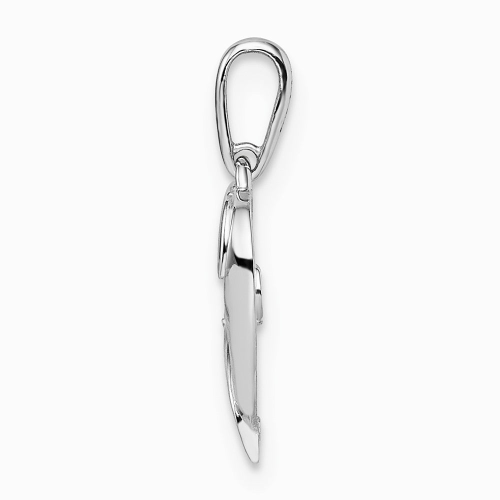 14K White Gold CZ Heart Pendant - Product Photo