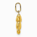 14K Yellow Gold Polished Puffed Teddy Bear Pendant - Product Photo