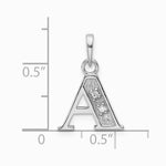 14K White Gold Diamond Letter A Initial Pendant - Product Photo