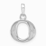 14K White Gold Diamond Letter O Initial Pendant - Product Photo