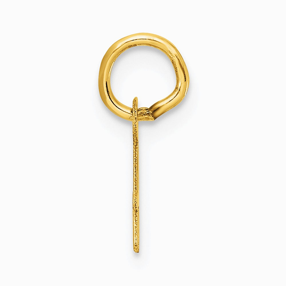 14K Yellow Gold Small Script Letter A Initial Charm - Product Photo