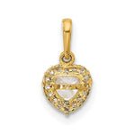 14K CZ Heart Pendant - Product Photo