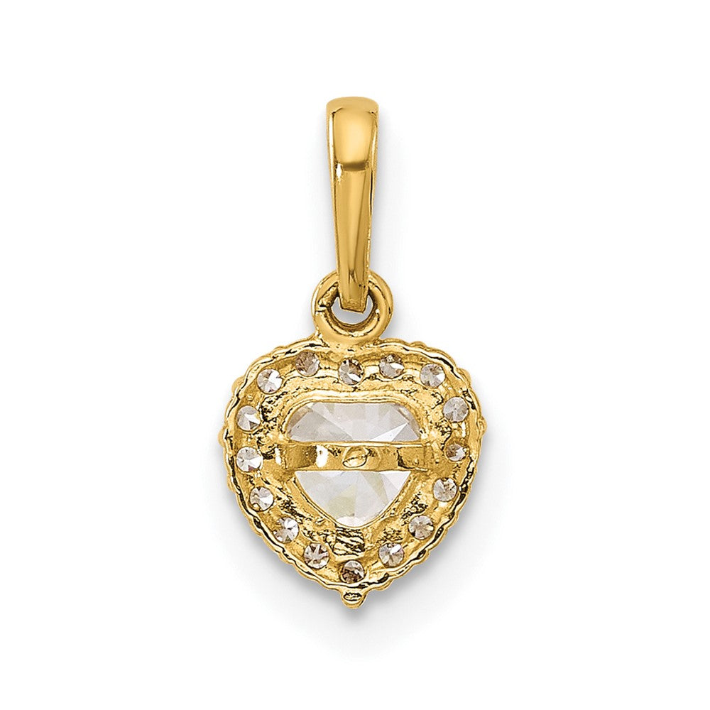 14K CZ Heart Pendant - Product Photo