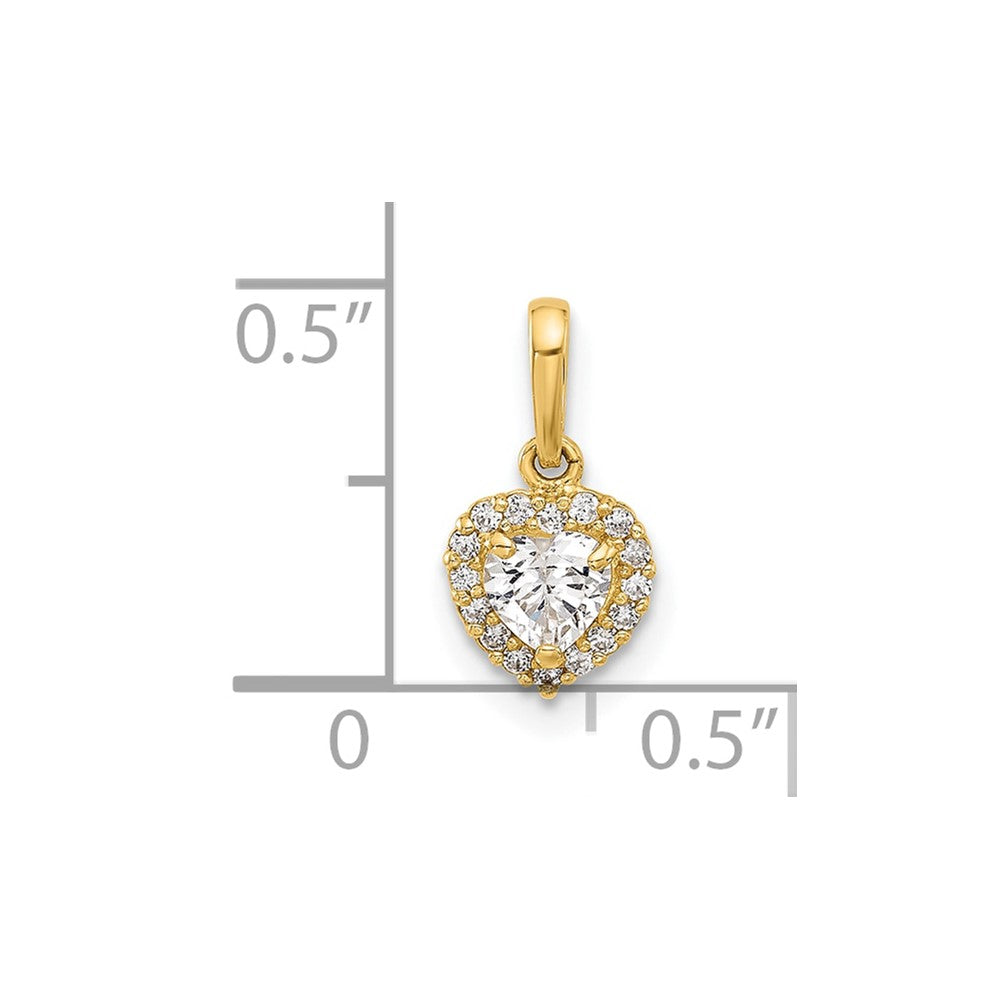 14K CZ Heart Pendant - Product Photo