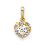 14K CZ Heart Pendant - Product Photo