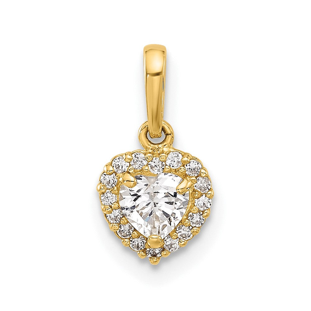 14K CZ Heart Pendant - Product Photo