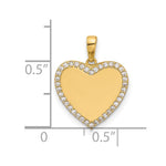 14k Polished CZ Heart Pendant - Product Photo