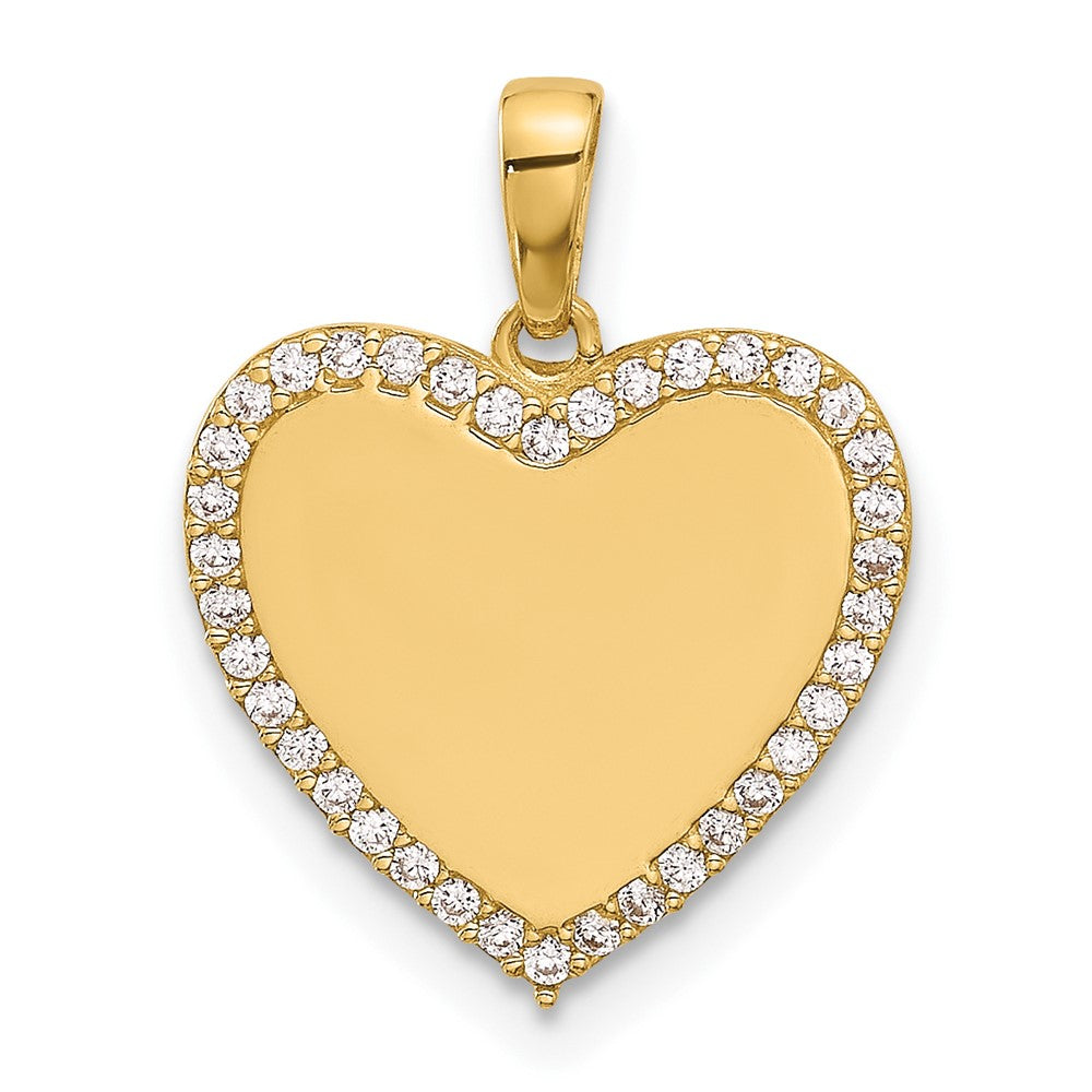 14k Polished CZ Heart Pendant - Product Photo