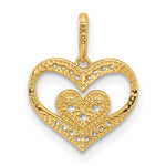 14k Polished CZ Heart Pendant - Product Photo