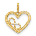 14k Polished CZ Heart w/Infinity Pendant - Product Photo