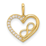 14k Polished CZ Heart w/Infinity Pendant - Product Photo