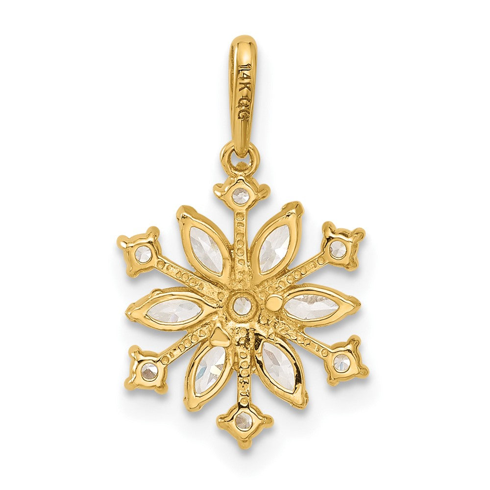 14k Polished CZ Snowflake Pendant - Product Photo