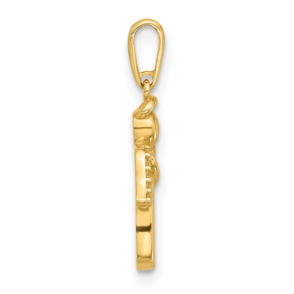 14k Polished CZ Angel Pendant - Product Photo