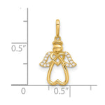 14k Polished CZ Angel Pendant - Product Photo