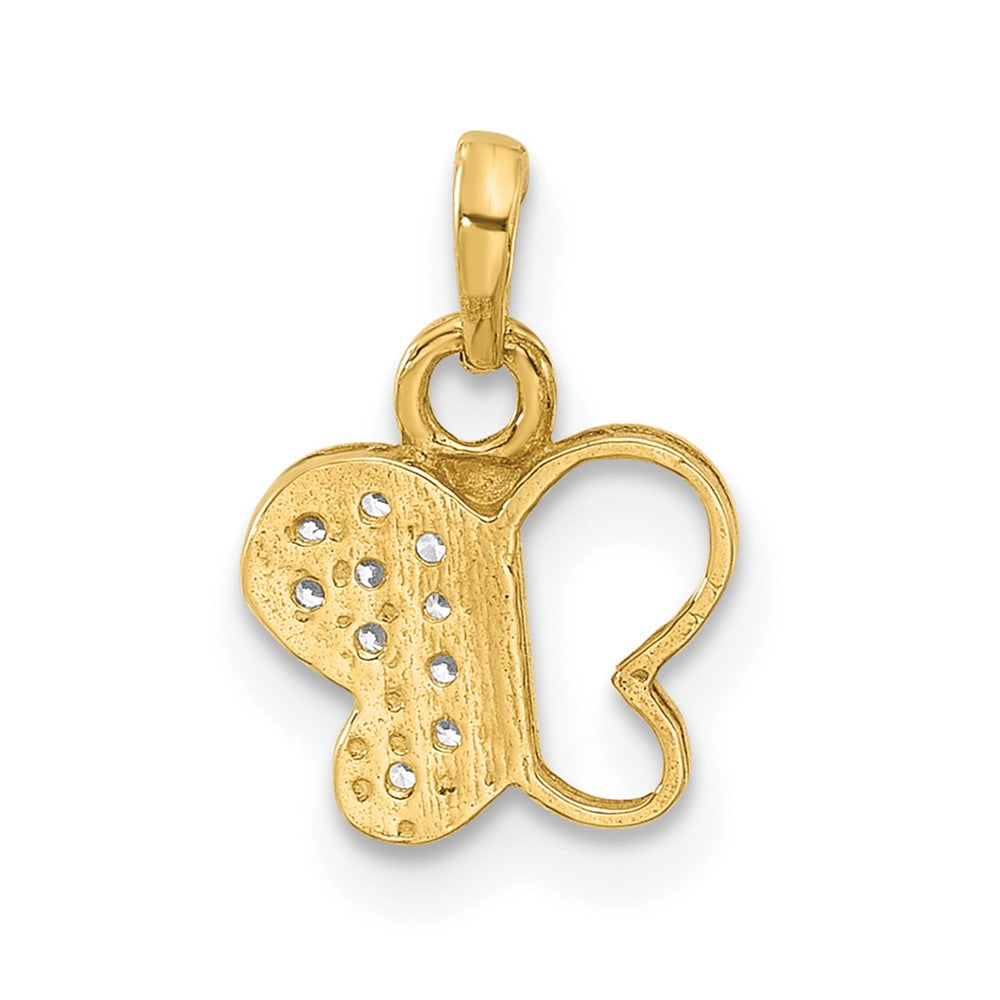 14K Polished CZ Butterfly Pendant - Product Photo