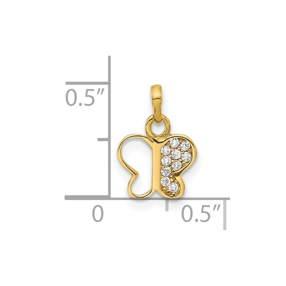 14K Polished CZ Butterfly Pendant - Product Photo